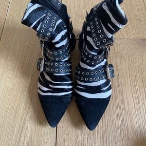 Isabel Marant. Rolling Zebra print pony hair boots. US 8
